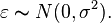 \varepsilon \thicksim N(0, \sigma^2).\,