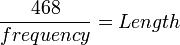 \frac{468}{frequency}=Length