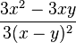 \frac{3x^2 - 3xy}{3(x-y)^2}