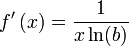 f'\left(x\right) = \frac{1}{x\ln(b)}