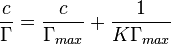  \frac{c}{\Gamma} = \frac{c}{\Gamma_{max}} + \frac{1}{K\Gamma_{max}}