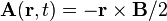 {\mathbf A}(\mathbf{r},t)=-{\mathbf r}\times{\mathbf B}/2