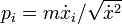 p_i=m\dot x_i/\sqrt{\dot x^2}