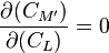  \frac { \partial (C_{M'}) }{ \partial (C_L)} = 0 