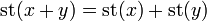  \operatorname{st}(x + y) = \operatorname{st}(x) + \operatorname{st}(y)  