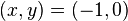 (x,y) = (-1, 0)