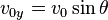  v_{0y} = v_0\sin\theta