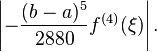  \left|-\frac{(b-a)^5}{2880} f^{(4)}(\xi)\right|.