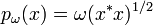 p_\omega (x) = \omega (ks^ {
÷}
x)^ {
1/2}