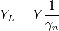 Y_L = Y {\frac {1} {\gamma_n}}