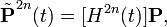  \tilde {\textbf{P}}^{2n}(t) =
\textbf{P}, 