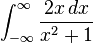 \int_{-\infty}^\infty\frac{2x\,dx}{x^2+1}