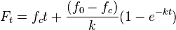 F_t = f_ct+{(f_0 - f_c)\over k}(1-e^{-kt})