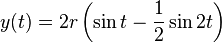  y(t) = 2r \left( \sin t - {1 \over 2} \sin 2 t \right)