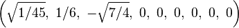 \left ({
\sqrt {
1/45}
}
, '\' 