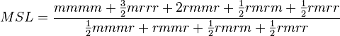 m + \tfrac {
3}
{2}
mr + 2-rmr-+ \tfrac {
1}
{2}
rmrm-+ \tfrac {
1}
{2}
rmr}
{\tfrac {
1}
{2}
mr + rmr-+ \tfrac {
1}
{2}
rmrm-+ \tfrac {
1}
{2}
rmr}