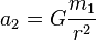 a_2 = G \frac{m_1}{r^2}