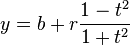 y = b + r \frac{1-t^2}{1+t^2}\,