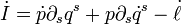 \dot I=\dot p\partial_sq^s+p\partial_s\dot q^s-\dot\ell