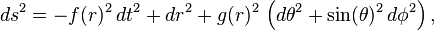 ds^2 = - f (r)^ 2 '\' 