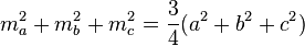 m_a^2 + m_b^2 + m_c^2 = \frac34 (a^2 + b^2 + c^2)