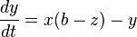 \frac{dy}{dt} = x (b - z) - y