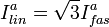 I_{lin}^{a} = \sqrt{3} I_{fas}^{a} 