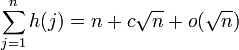 \sum_ {
j 1}
^ n h (j) = n-+ c\sqrt {
n}
+ o (\sqrt {
n}
)
'\' 