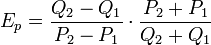 E_{p} = \frac{Q_2-Q_1}{P_2-P_1} \cdot\frac{P_2+P_1}{Q_2+Q_1}