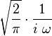 \sqrt{\frac{2}{\pi}}\cdot \frac{1}{i\ \omega }\,