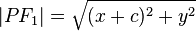|PF_1|=\sqrt{(x+c)^2+y^2} \,