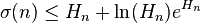 \sigma (n) \le H_n + \ln (H_n) e^ {H_n}