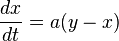 \frac{dx}{dt}  = a (y - x)