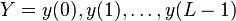 Y=y(0), y(1),\dots,y(L-1)\,