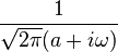 \frac{1}{\sqrt{2 \pi} (a + i \omega)}