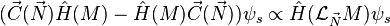 ( \vec{C} (\vec{N}) \hat{H} (M) - \hat{H} (M) \vec{C} (\vec{N}) ) \psi_s \propto \hat{H} (\mathcal{L}_\vec{N} M) \psi_s