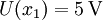 U(x_1) = 5,mathrm V