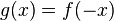 g(x) = f(-x)