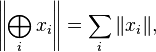 \left \| \bigoplus_i ks_i \right \| = \sum_i \| ks_i\| ,