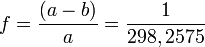 f = \frac{(a - b)}{a} = \frac{1}{298,2575}