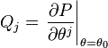 Q_j = \left. \frac { \partial P} { \partial \teta^j} \right| _ { \theta = \teta_0}