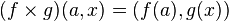 (f\times g)(a, x) = (f(a), g(x))