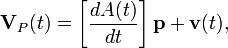 
\mathbf{V}_P(t) = \left\mathbf{p} + \mathbf{v}(t),
