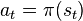 a_t = \pi(s_t)