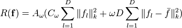 R (\matbf {
f}
)
= A_\omega (C_\omega \sum\limits_ {
l 1}
^ d '\' 