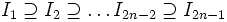 I_1\supseteq I_2\supseteq \ldots I_{2n-2}\supseteq I_{2n-1}