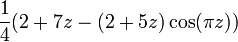 \frac{1}{4}(2 + 7z - (2 + 5z)\cos(\pi z))