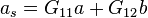 a_'oj = G_ {
11}
+ G_ {
12}
b