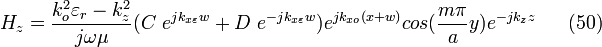 H_ {
z}
\frac {
k_ {
o}
^ {
2}
\varepsilon _ {
r}
- k_ {
z}
^ {
2}
}
{
j\omega \mu}
(C '\' 