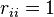 r_ {
ii}
= 1